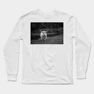 Highland Cow - Monochrome Long Sleeve T-Shirt